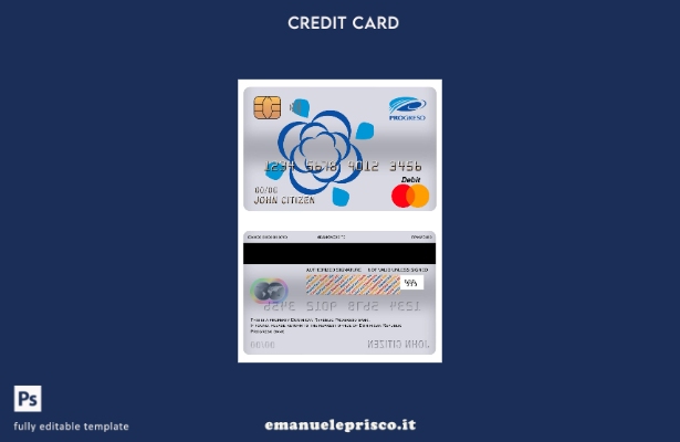 modello di carta di debito principale della banca Progreso della Repubblica Domi